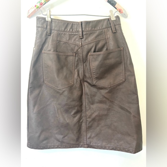 Free People Sycamore Vegan Brown Midi Skirt, Sz 27 - Picture 9 of 11